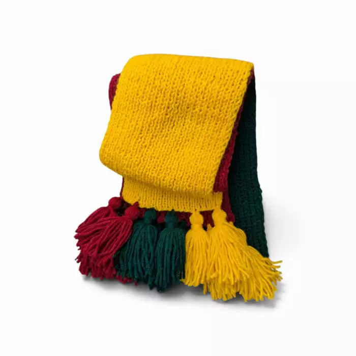 Nertas trispalvis šalikas su kutukais, 166 cm